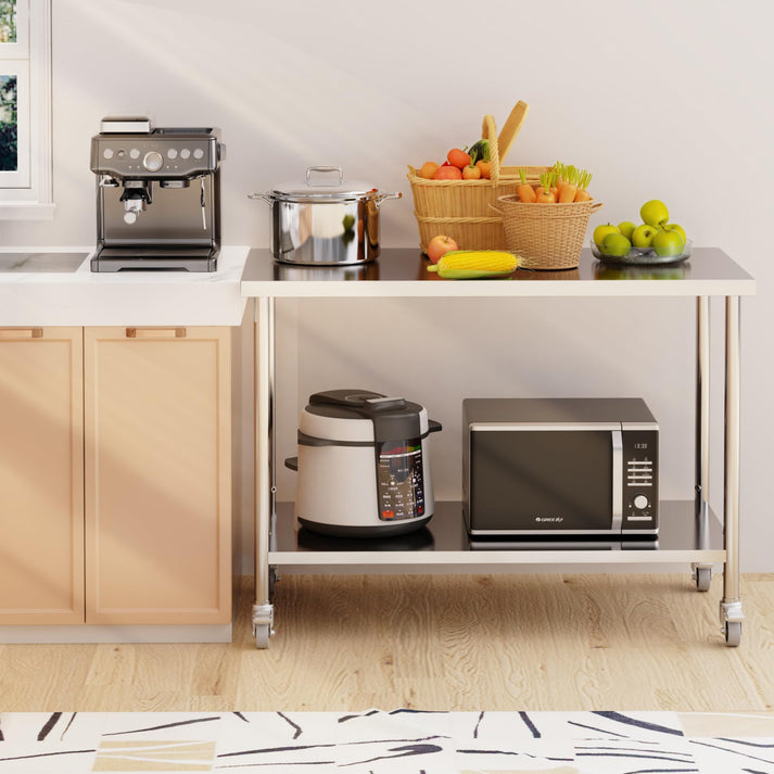 Hochwertige Edelstahlkonstruktion des Arbeitstisches