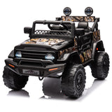 Garvee Tarnfarbe 12V Elektroauto Kinder Offroad mit Federung Sicherheitsgurt 2 Sitze Fernbedienung LED für Kinder ab 3 Jahren - Tarnfarbe