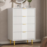 GARVEE Kommode mit 4 Schubladen 60 x 40 x 94 cm, Modernes Sideboard, Großer Stauraum für Schlafzimmer, Wohnzimmer, Büro & Flur, Weiß - Weiß