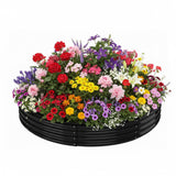 Garvee Hochbeet Metall 107x20cm Rund Bodenlos Verzinkter Stahl Rostfrei Für Garten Gemüse Blumen Umweltfreundlich - Schwarz