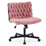 Garvee Criss Cross Bürostuhl 66 cm, Armlos, Drehbar, Mit Rollen, Breiter Sitz - Rosa
