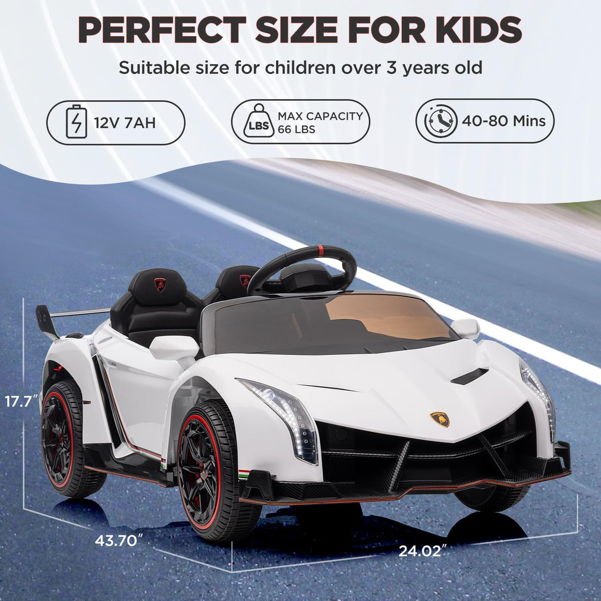 Lamborghini Kinder Elektroauto technische Daten