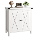 Garvee Farmhouse Sideboard Buffet Cabinet Mit 2 Türen, Verstellbare Regale, MDF Holz, Weiß, Für Wohnzimmer Und Esszimmer, Robust, Vielseitig, 30"x15.7"x31.5" - Wie gezeigt