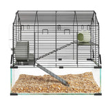 Garvee Großer Hamsterkäfig 3-Stöckig Mit Laufrad, Futter & Wasser, Glasboden Für Zwerghamster & Gerbils, Zuhause & Spielplatz, 22.83"x15"x21.25", Robust & Gut Belüftet