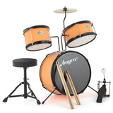 Garvee 3-Teiliges Kinder Schlagzeug Set Mit Becken & Basspedal Für Jungen & Mädchen, 29'' Höhe, Gelb