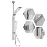 Garvee Duschpaneel Tower System Mit Regenfall & Wasserfall, 2 Körperdüsen, 3-Funktions Handbrause, Edelstahl, Gebürstetes Nickel, Wandmontage, Modernes Bad