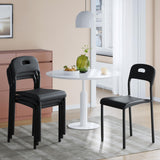 Garvee Esszimmerstühle 4er Set Stapelbar Modernes Design Wasserdicht Metallbeine Schwarz Für Innen & Außen 17.9x15.8x30.1 Zoll - Schwarz