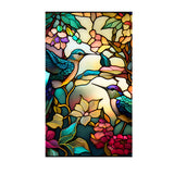 Garvee Privatsphäre Fensterfolie Retro PVC Selbsthaftende UV-Schutz Sonnenschutzfolie Bunt Kolibri Blume 60x100 cm - Wie gezeigt