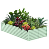 Garvee Metall Hochbeet 240×120×60 cm – Pulverbeschichtet, Rostfrei, Langlebig für Garten & Terrasse - Grün