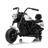 Garvee 6V Kinder-Elektromotorrad, elektrisches Motorrad für Kinder mit Sanftanlauf, Federung und sicherem Fahrkomfort, ab 2 Jahren, Weiß - Weiß