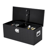 Garvee Werkzeugkasten Aluminium Riffelblech 90 cm, Abschließbar, Wetterfest, Für Pickup & Anhänger - Schwarz
