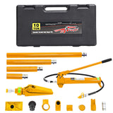 Garvee 10T Hydraulikheber & Porta Power Set Gelb – Komplettset mit 1,4m Schlauch & Tragetasche - Gelb