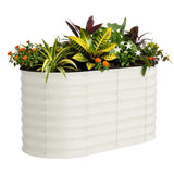 Garvee Hochbeet Metall 122 x 60 x 60 cm, Verzinkt, Rostbeständig, Extra Tief, Beige - Beige
