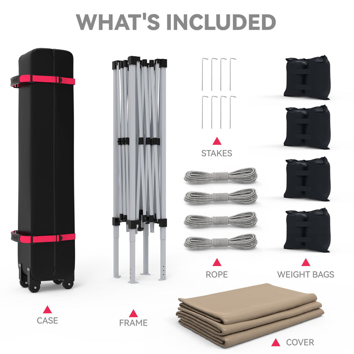 3-fach höhenverstellbares GARVEE 10 x 10 ft Canopy für 6 bis 8 Personen