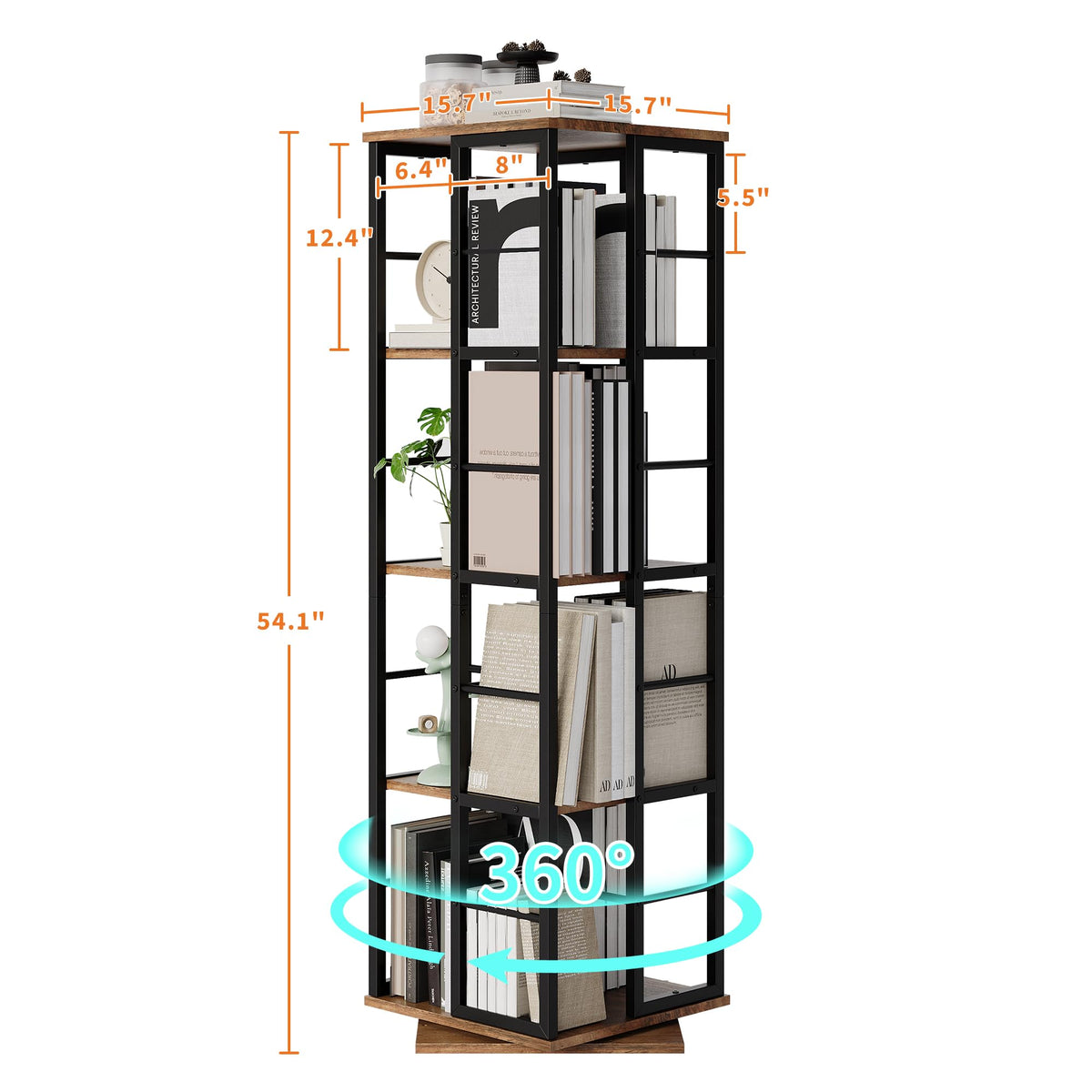 Modernes Drehregal Holzoptik