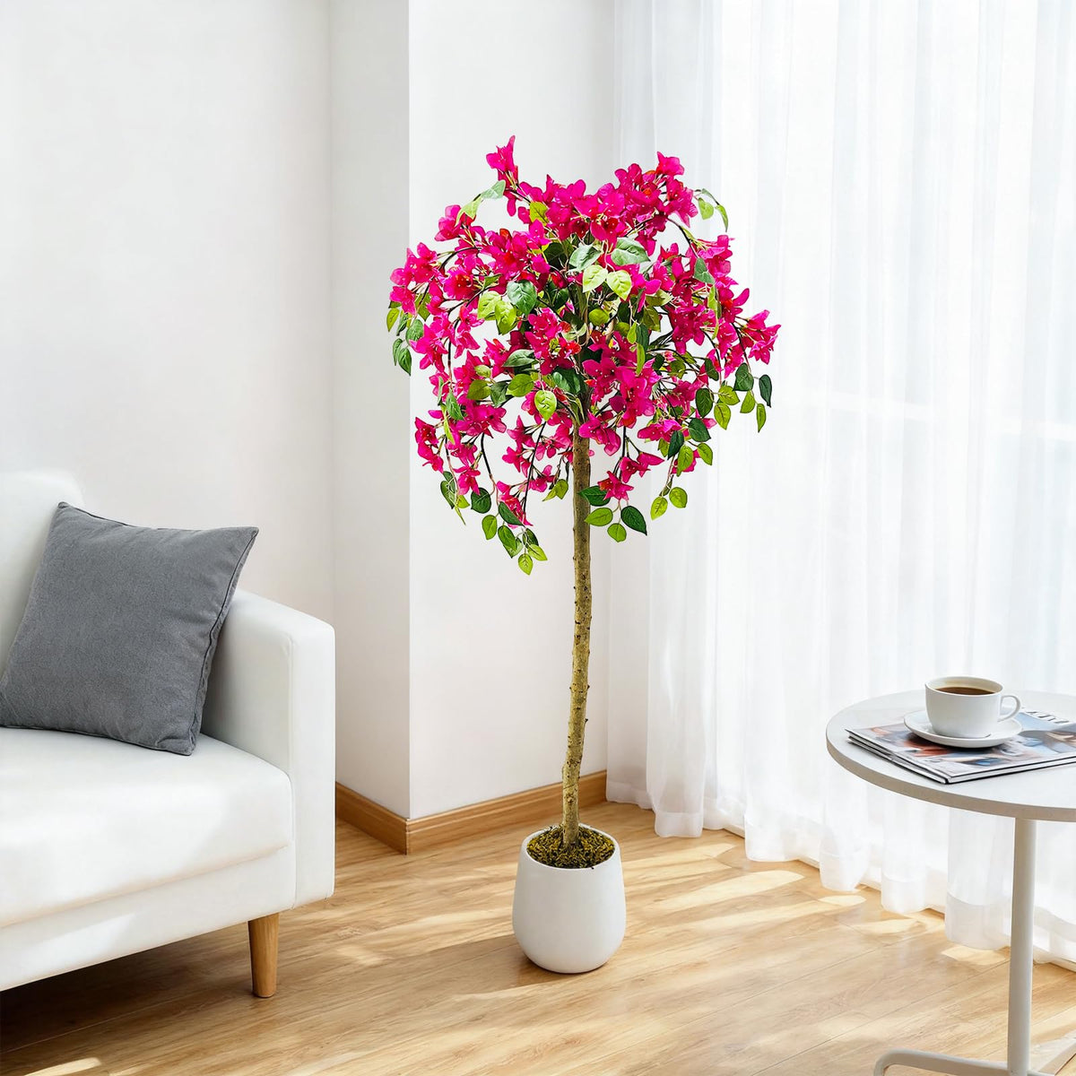 Dekorativer Kunstbaum Rosa Grün