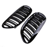 Garvee Doppelte Kühlergrill für Luxusfahrzeug Serie 6 E63 2003-2010, Sportliches Design, Hochwertiges ABS, Glänzend Schwarz, Komplettset