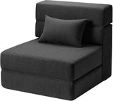 Garvee Schlafsofa aus Cord in Schwarz, 3-in-1, klappbar, für Wohnzimmer und Schlafzimmer - Schwarz