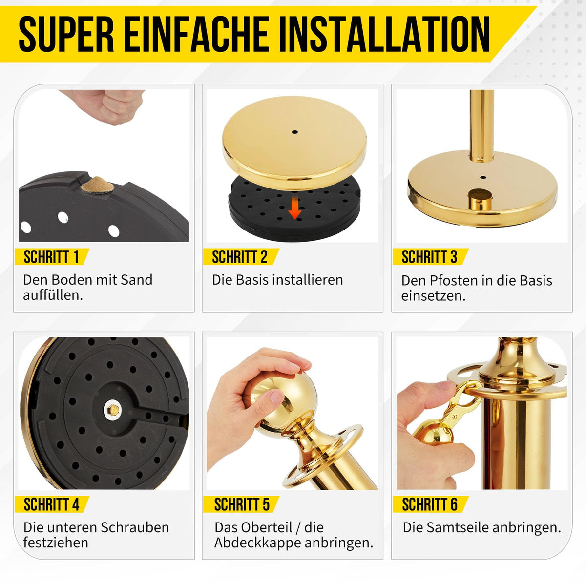 Absperrpfosten einfache Montage