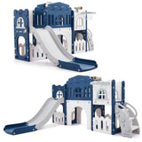 Garvee Toddler Slide 8-in-1 Spielset Für Kleinkinder 1-3 Jahre, Kletterleiter, Basketballkorb, PP & HAPE Material, Indoor & Outdoor, Mehrfarbig - 