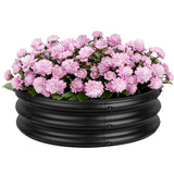 Garvee Verzinktes Hochbeet 107X28cm Rundes Bodenloses Metall Hochbeet Mit Sicherheitsrand Für Garten Gemüse Kräuter Blumen - 107 x 28 cm