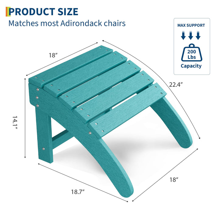 GARVEE Outdoor Fußhocker aus schlagfestem und wetterbeständigem HDPE