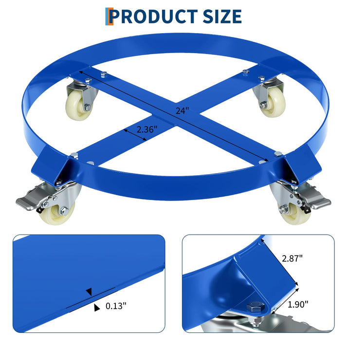 Abmessungen des 55-Gallonen-Fasswagens