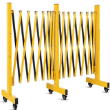 Garvee Absperrgitter 701 cm Metall, Klappbar, Mit Rollen, Robust, Für Verkehr, Gelb Schwarz - Gelb