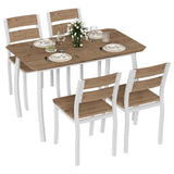 Garvee Essgruppe, 1 Tisch + 4 Stühle für 4 Personen, Metall, Modern, Natur - Natur