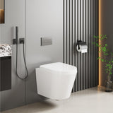 GARVEE Wandhängendes WC Set 53 cm, Spülrandloses Hänge-WC mit Absenkautomatik, Pflegeleichte Keramik Toilette für Gästebad und Modernes Badezimmer, Weiß - Weiß