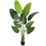 Garvee 5.5 ft Künstlicher Paradiesvogel Baum Mit 11 Stämmen, Verstellbar, Zementtopf, Indoor & Outdoor Dekoration, Grün