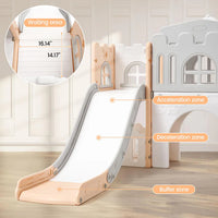 Garvee 8-in-1 Kinder Rutsche – Klettern, Basketballkorb, Tunnel, Stauraum, Modernes Design, 1–3 Jahre