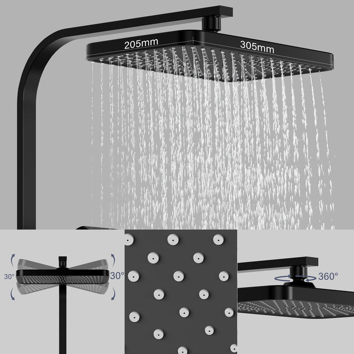 XL-Regendusche und Materialien