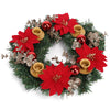 Garvee 13-Zoll-Weihnachtskranz mit Kerzenhalter für die Außendekoration von Türen und Fenstern, Rot