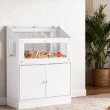 Garvee Hamsterkäfig Mit Stauraum Für Kleine Nagetiere Wohnzimmer 31.5x15.74x42.51 Zoll Holz Acryl Belüftet Rutschfest