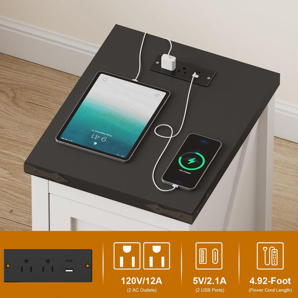 Technische Daten der integrierten Ladeeinheit: 2 AC Steckdosen, 2 USB Ports, 1,5 m Netzkabel
