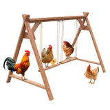 Garvee Hühnerstange mit 2 Schaukeln, 127 × 76 × 86 cm, Sitzstange aus Tannenholz für 6–8 Hühner, Naturholz