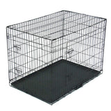 Garvee 42" Klappbar Hundekäfig Metall Hundebox Mit 2 Türen Für Auto Transport, Bodenschale, Schwarz