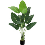 Garvee Künstlicher Paradiesvogel Baum 8 Stämme 4,5 ft, Hochwertig, Pflegeleicht, Faux Bananenbaum, Stabiler Topf, Indoor & Outdoor Dekor