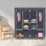 Garvee Tragbarer Kleiderschrank Mit Non-Woven Stoff Und Wasserdichten Lagen Für Schlafzimmer 66x17x66 Zoll Grau