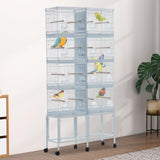 Garvee Vogelkäfig Extra Groß 66''H Mit Abnehmbarem Boden Und Wasserdach Für Conure, Papagei, Wellensittich, Buntes Design, Innen & Außen - Weiß