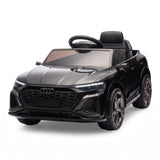Garvee Kinder Elektroauto 12 V mit 2,4-GHz-Fernbedienung, Doppelmotor, LED-Lichtern, Musik, Sicherheitsgurt und Federung, 2–5 km/h, für Kinder 3–6 Jahre - Schwarz