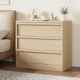 Garvee 3 Schubladen Kommode Eiche Natur für Schlafzimmer & Wohnzimmer, Großer Stauraum, Modernes Design, Robuste Bauweise, Vielseitig, 74,9 cm x 39,9 cm x 77,5 cm - Natur