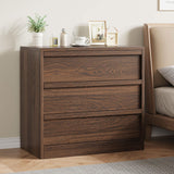 Garvee 3-Schubladen-Kommode Walnuss mit Großem Stauraum für Schlafzimmer, Wohnzimmer & Flur, 74,9 cm x 39,9 cm x 77,5 cm, Modernes Design, mit Kippschutz - Walnussbraun
