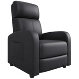 Garvee Sessel für Erwachsene, verstellbar, ergonomisch, aus PU-Leder, mit Seitentasche, hoher Rückenlehne, breiten Armlehnen, gepolstertem Sitz, Wohnzimmer - Schwarz