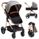 Garvee 2 in 1 Kombikinderwagen – Reversibles Reisesystem, Aluminium, klappbar für Neugeborene bis 36 Monate