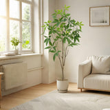 Garvee Künstlicher Geldbaum 6ft Indoor Pflanze PVC Material Verstellbare Blätter Büro Wohnzimmer Dekor Grün - Wie gezeigt