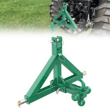 Garvee 3-Punkt Anhängerkupplung für Traktor Kat. 1, 3-in-1 Aufnahme mit Kugel & Haken - Grün