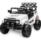 Garvee Weiß Elektroauto für Kinder 12V mit Fernbedienung, 2-Sitzer, 5 km/h, Musik & LED-Lichter, 3-8 Jahre - Weiß