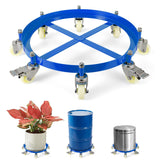 Garvee Schwerlast-Fasswagen für 55-Gallonen-Fässer – 907 kg (2000 lbs) Tragkraft, 8 Rollen inkl. Bremse, aus Q235 Stahl (Blau) - Blau
